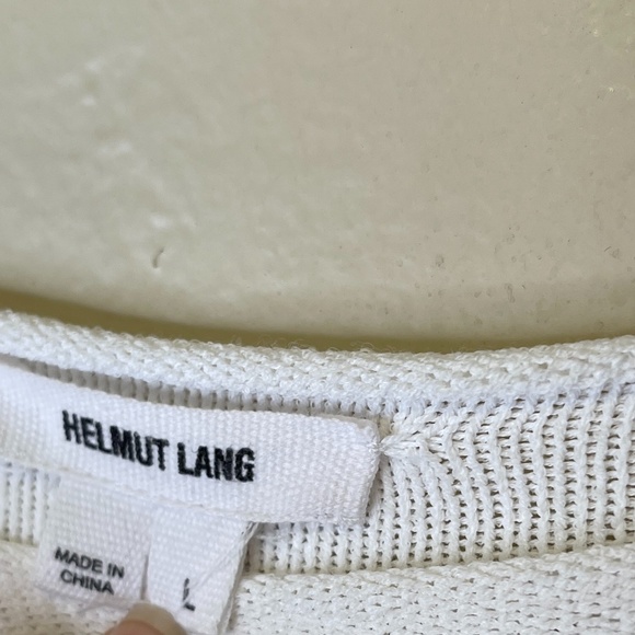 Helmut Lang | Side Slit Paneled Fine Heavy Knit Sweater - Picture 7 of 12